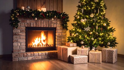 Cozy Christmas Fireplace  Tree. (1)
