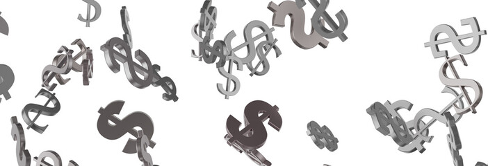 US Dollar sign symbols 3d close up