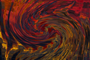 Abstract swirling red and gold digital painting