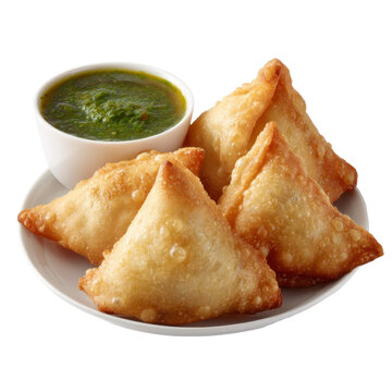 Samosa Plate Sauce or chatni Photo Stock PNG Transparent