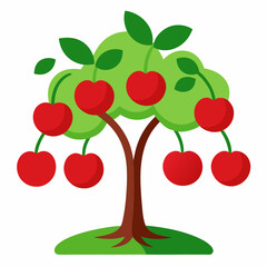 Red apples with leaves on white background