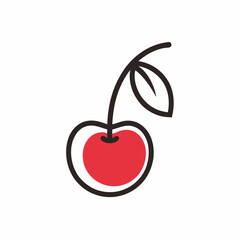 Line art of cherry . Cherry vector.