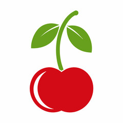 Cherry silhouette on white background.