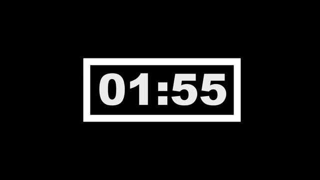 2 minute timer countdown animation,120 to 0 countdown Two minute countdown timer animation. Animated rectangle shaped stylish smooth tailed line indicator.