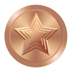 Bronze award medal with star Illustration for web and games