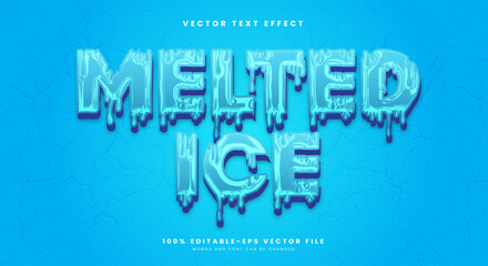 Melted ice Chrome Style 3d editable text effect template Suitable for Ice theme