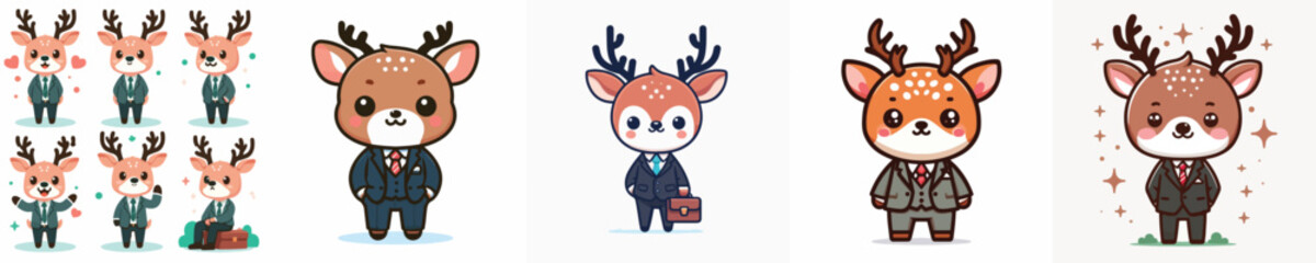deer vector wearing a suit