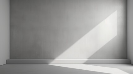 abstract. minimalistic background for product presentation. walls in  large empty room. can full of sunlight. Loft wall or minimalist wall. Shadow, light from windows to plaster wall.