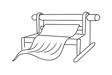 Simple line drawing of fabric rolling machine