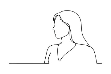 Woman profile line drawing minimalist art simple elegant