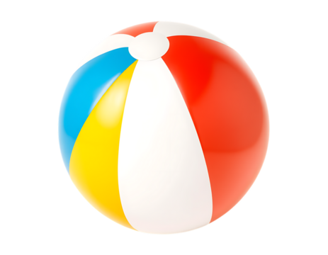 Colorful beach ball isolated on black background