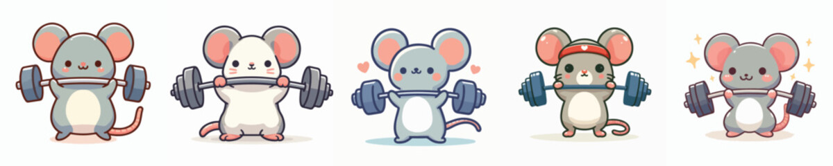 vector rat sports lifting weights