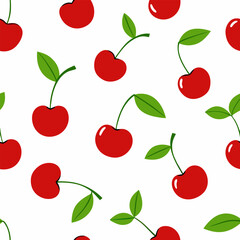Seamless pattern with cherry. A beautiful background.