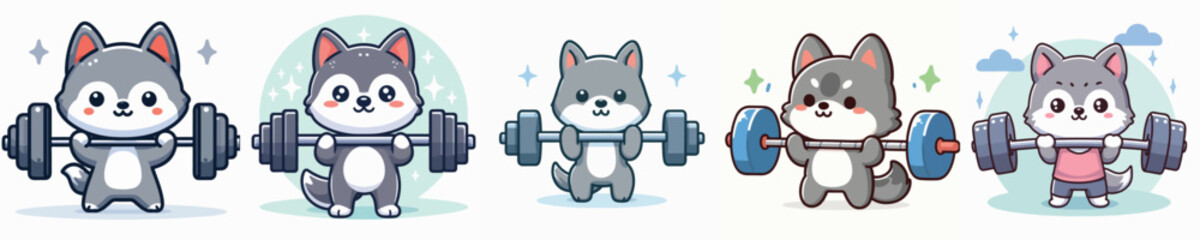 wolf vector sport lifting weights