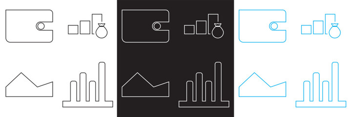 Increase & decrease icon . Profit, stock market, growth, fall, arrow up, down etc. Vector for websites, mobile interfaces,  banner etc. EPS 10
