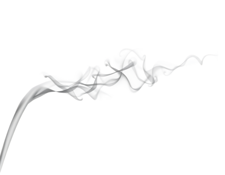 White smoke design element on black background