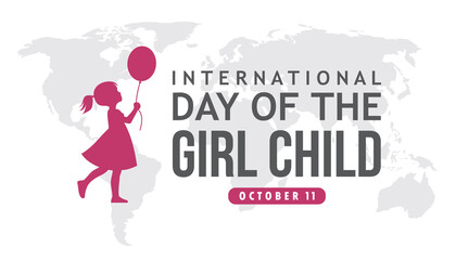 international day of the girl child vector concept design