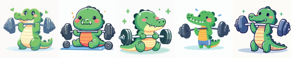 crocodile vector sport lifting weights © sarah16blakeyxh2