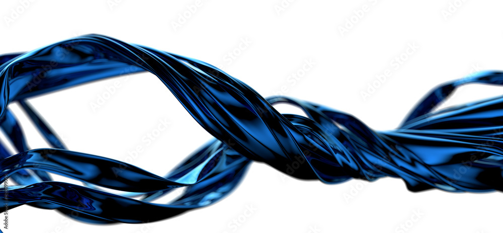 Poster undulating depths: abstract 3d blue wave illustration with layered dimension