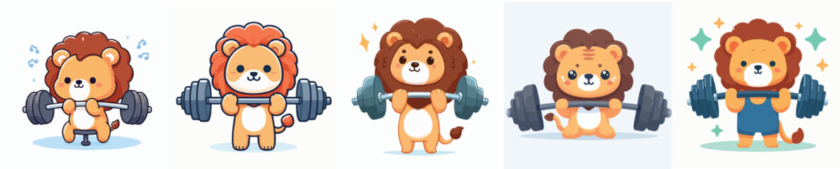 lion vector sport lifting weights © sarah16blakeyxh2