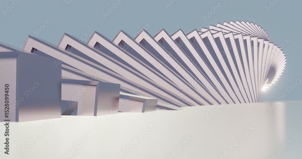Poster futuristic architecture background 3d render
