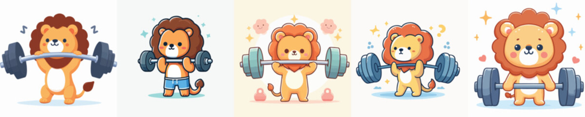 lion vector sport lifting weights