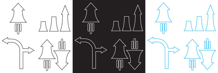 Increase & decrease icon . Profit, stock market, growth, fall, arrow up, down etc. Vector for websites, mobile interfaces,  banner etc. EPS 10