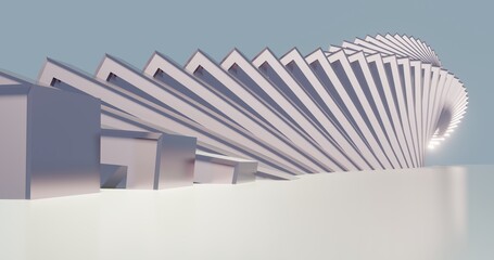 Futuristic architecture background 3d render
