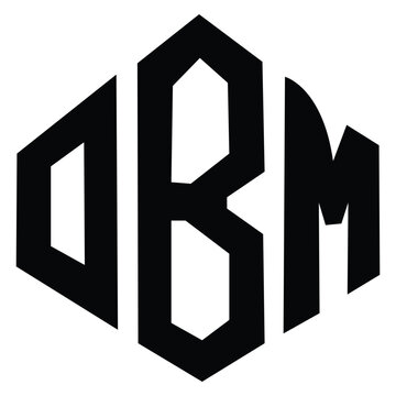 OBM letter logo design with polygon shape