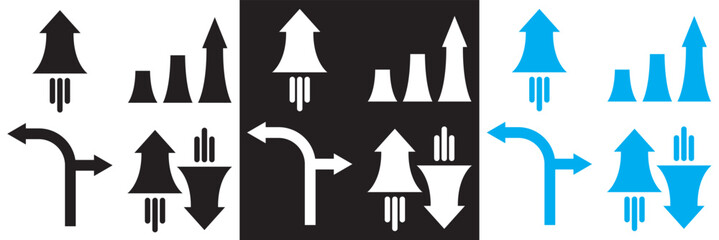 Increase & decrease icon . Profit, stock market, growth, fall, arrow up, down etc. Vector for websites, mobile interfaces,  banner etc. EPS 10