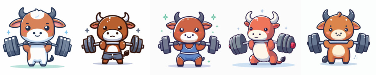 sports bull vector lifting weights