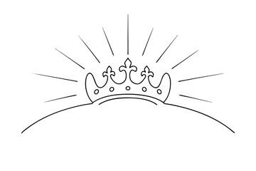 Simple line drawing crown royal majestic elegant design