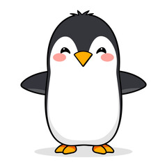 Fototapeta premium Cute cartoon penguin illustration isolated on white background