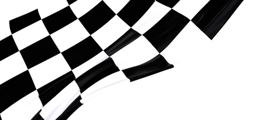  Image of motor racing black and white checkered finish flag waving  - PNG