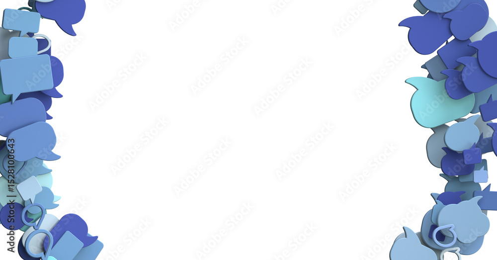 Poster touching 3d rendering flying email icon with his fin