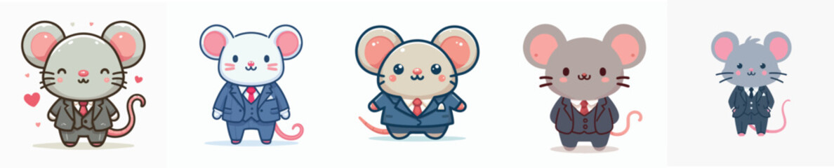 cute mouse vector wearing a suit