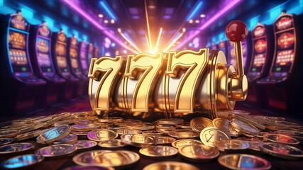Jackpot casino slot machine lucky sevens winning big money gambling online vegas games golden coins chance