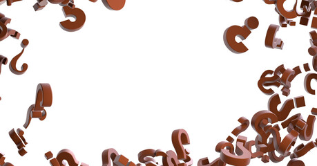 question icons, original 3d rendering;