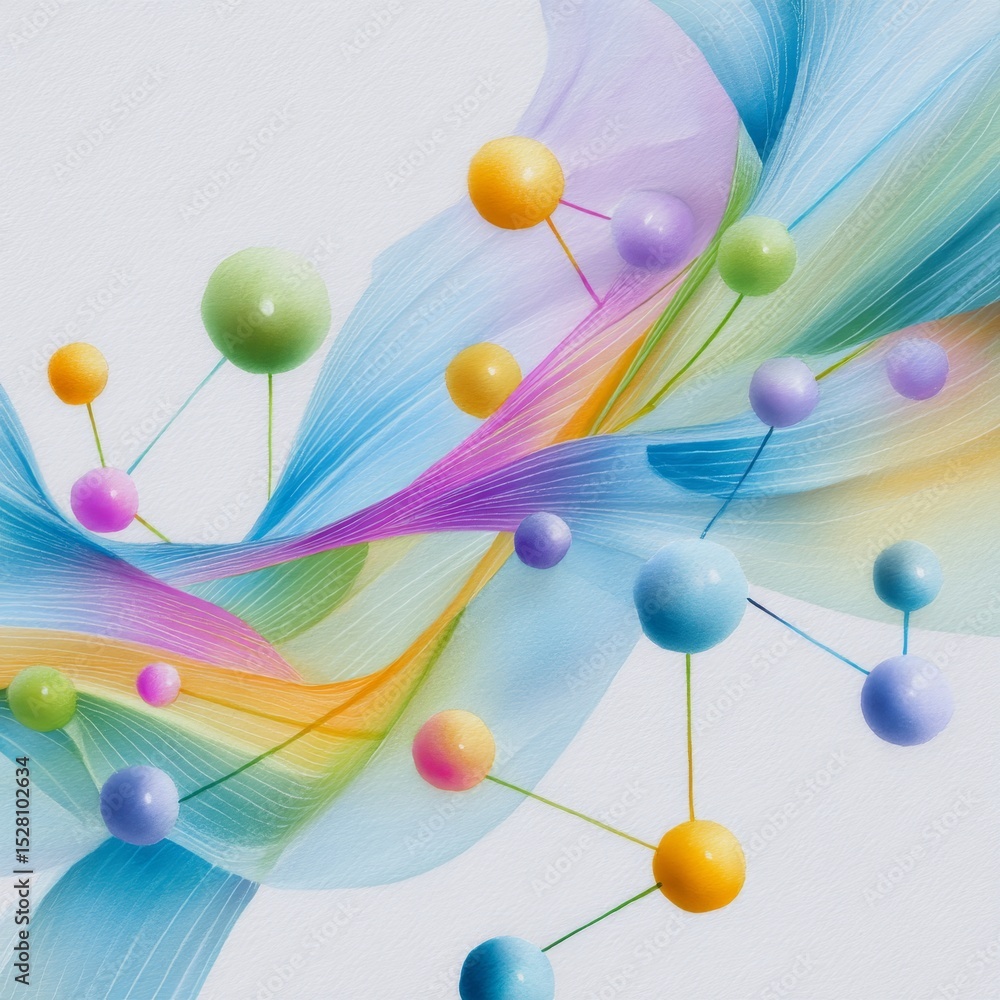 Poster dynamic flowing watercolor circuit motifs visualization abstract art digital design colorful environ