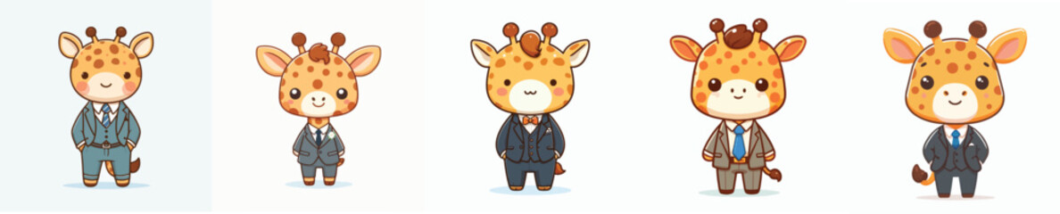 cute giraffe vector wearing suit