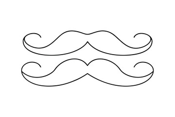 Double mustache line drawing illustration design element