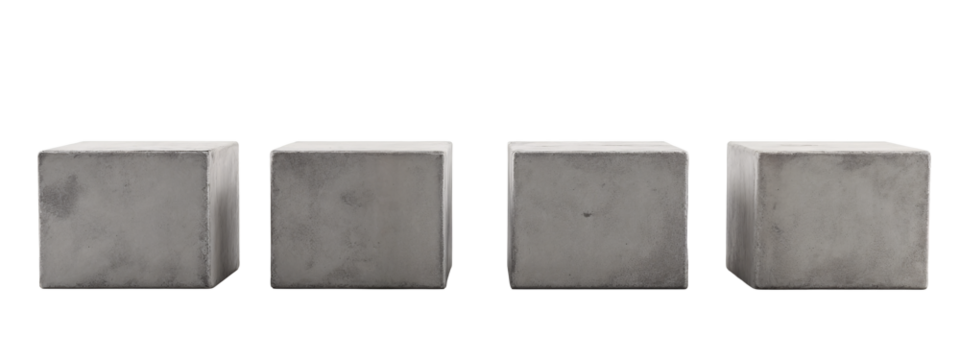 A set of three concrete blocks