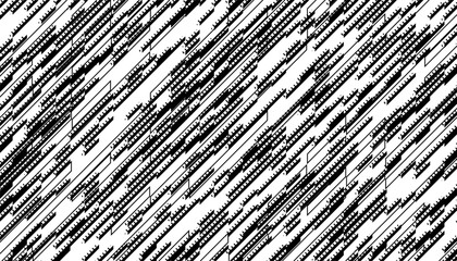 Obraz premium Black and white abstract and grunge pattern with diagonal ways for modern and sporty design element. Vector Format Illustration 