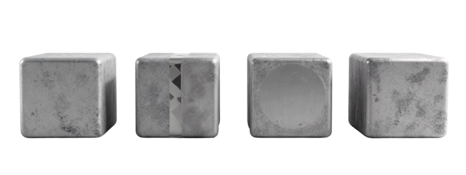 A set of three concrete blocks