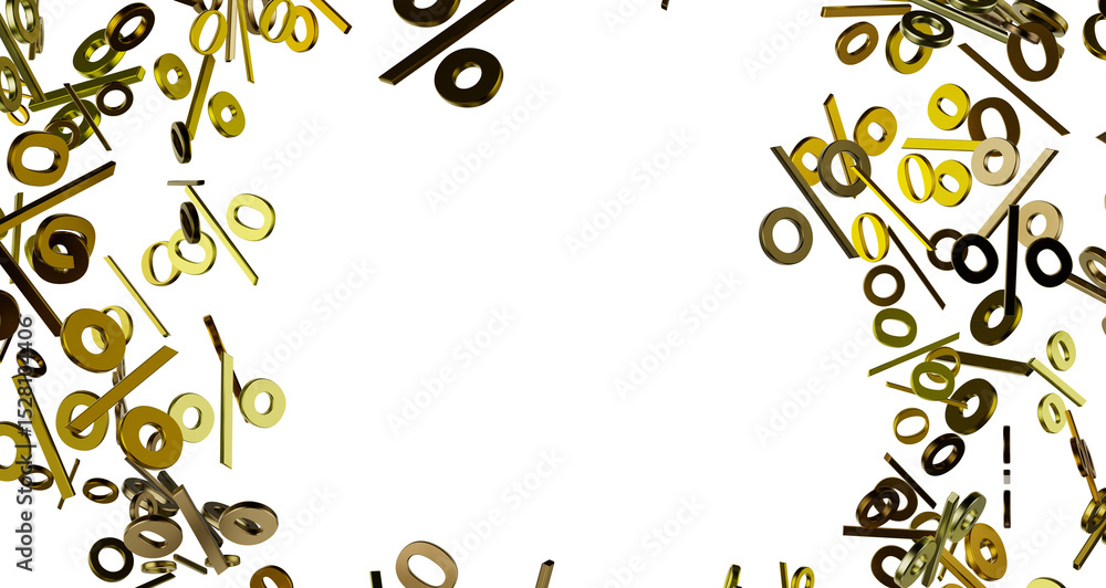 Poster Sales icons floating in the air 3D rendering