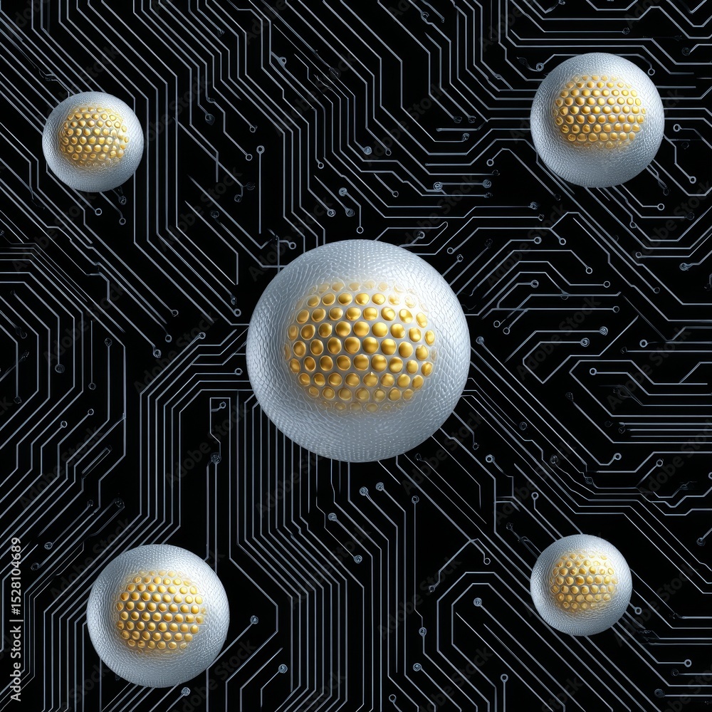 Poster molecule surfaces and embedded structures abstract science image high contrast digital environment m