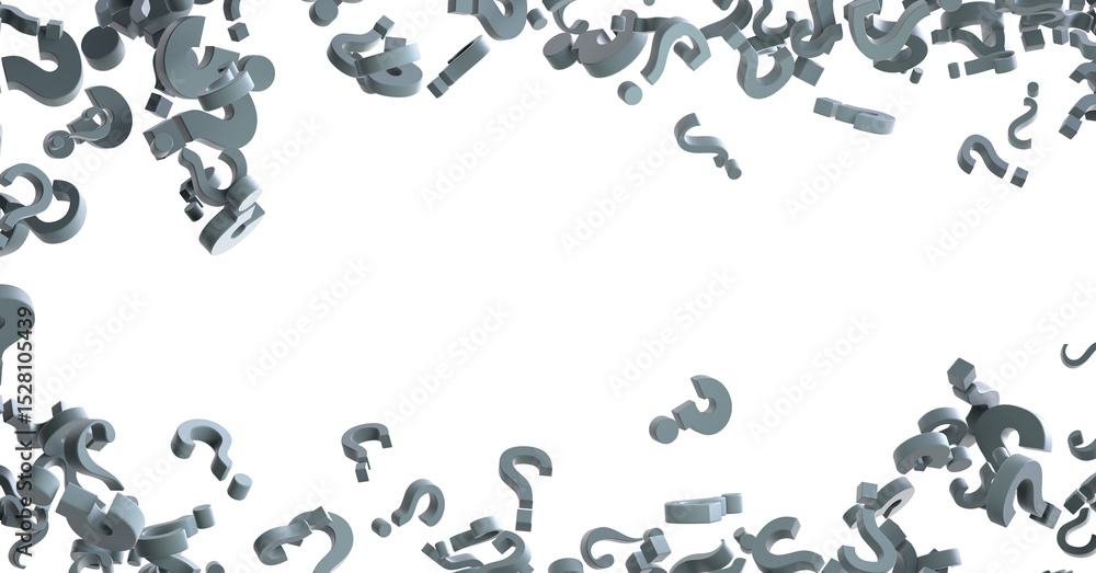 Poster Infinite question marks, original 3d rendering