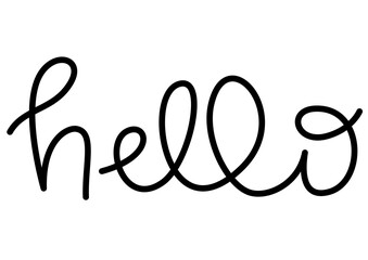 Hand-written Minimalist Vector in Black Shape Hi Hello Halo Hai Greetings