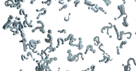 question marks on a plane, original