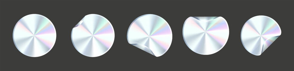 Circle shapes holographic stickers  collection
